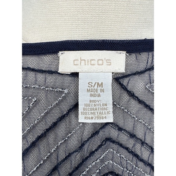 Chicos Sheer Embellished Short Vest - Picture 6 of 8